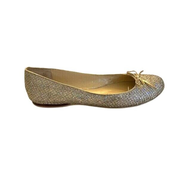 Enzo Angiolini Women 9.5M Gold & Silver Glitter Fairy Ballet Flats W/ Bow Detail - Picture 11 of 14